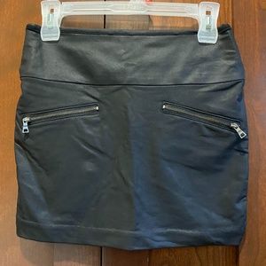BEBE FAUX LEATHER MINI SKIRT